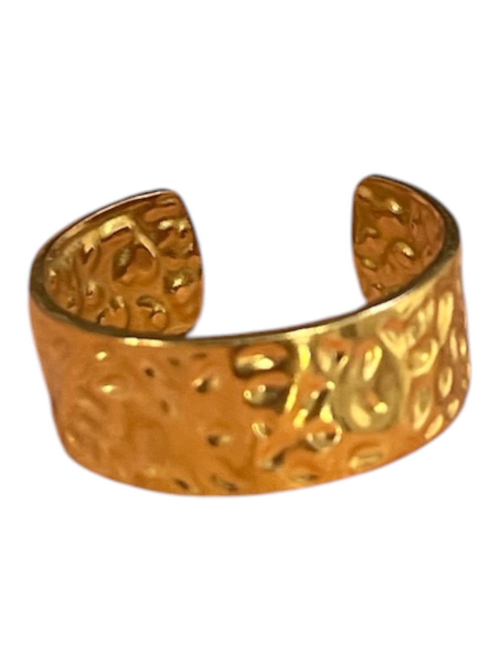 ✅NEW✅ 18K Gold Plated Stainless Steel Open Hammered Style Ring